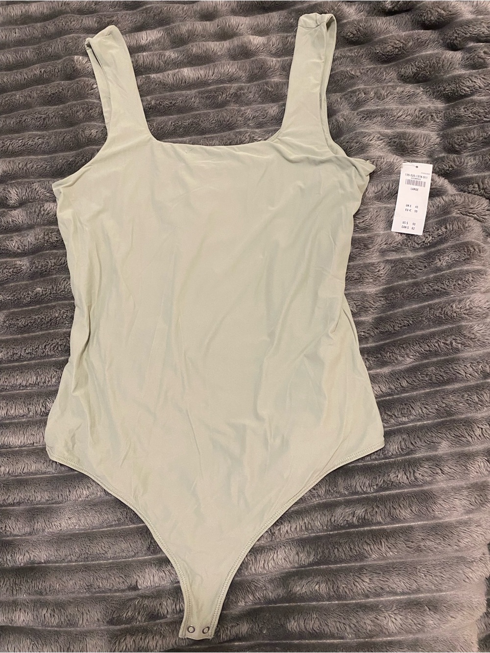 Abercrombie and Fitch Light Sage Green Scoop Neck Thong Bodysuit